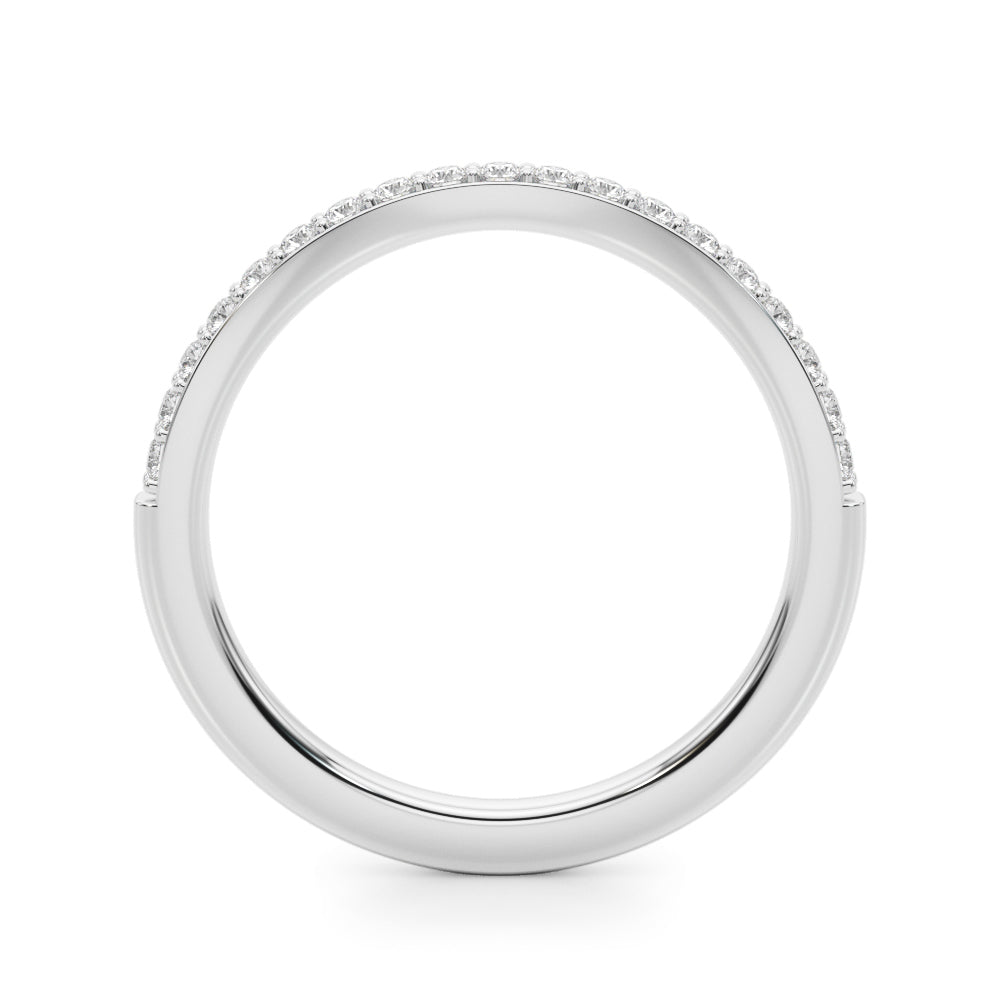 Curved Half Eternity Ring in Gold & Platinum