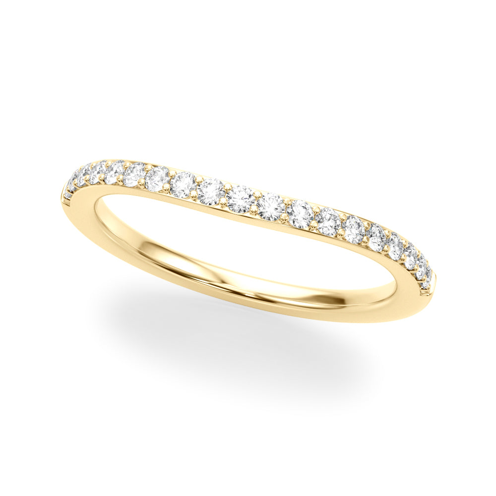 Curved Half Eternity Ring in 10K/14K gold and platinum with certified lab-grown or natural diamonds