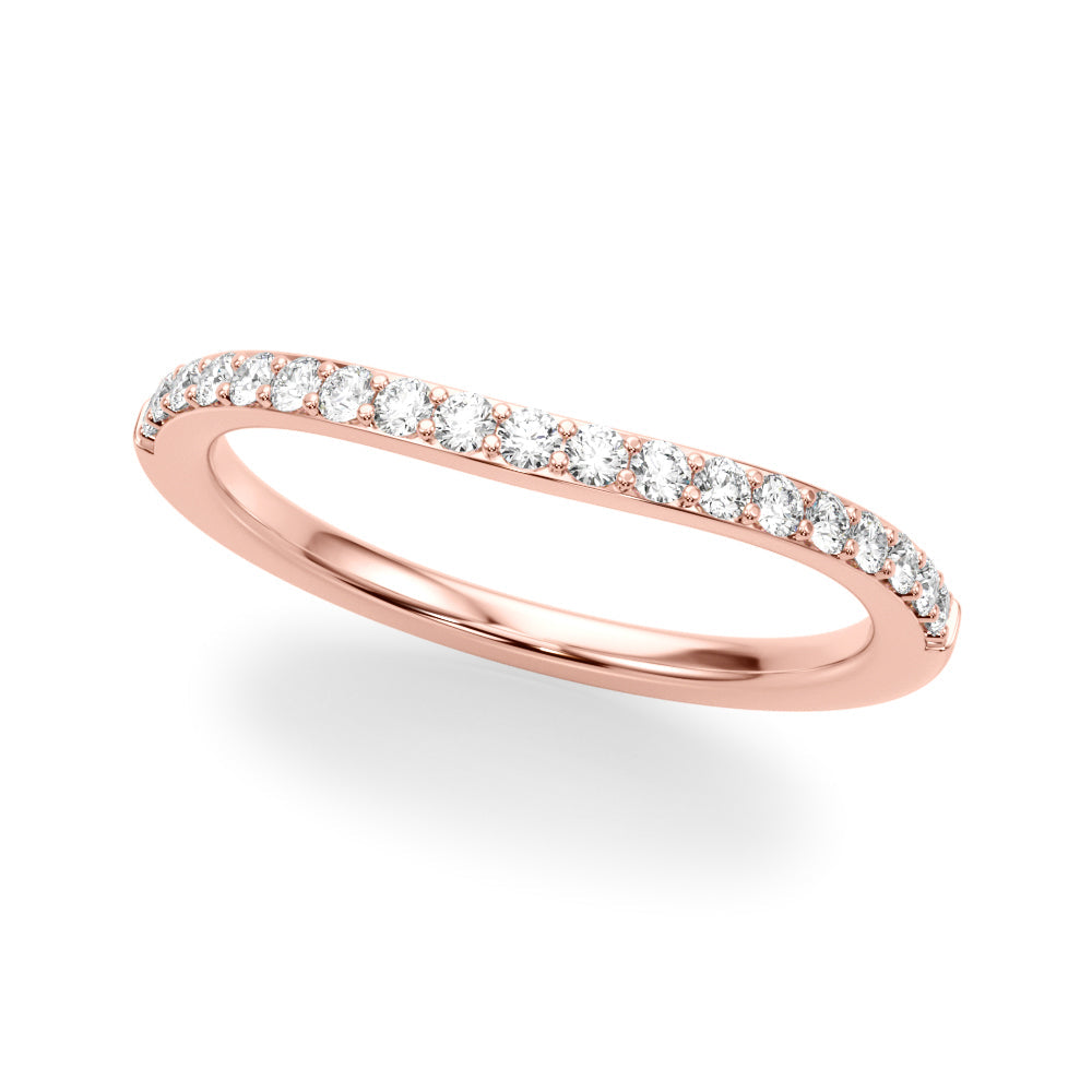 Curved Half Eternity Ring in Gold & Platinum