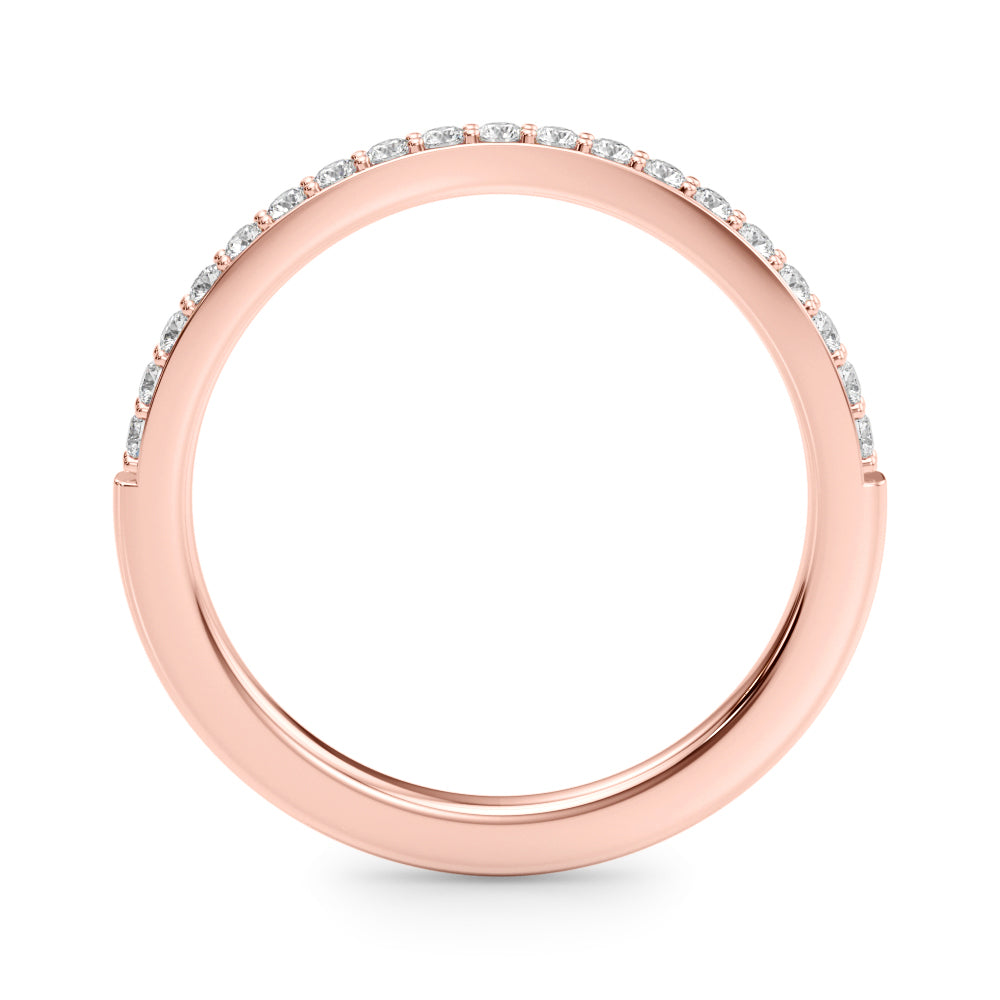 Curved Half Eternity Ring in Gold & Platinum