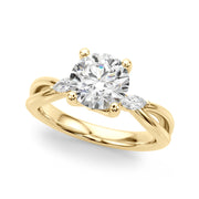 Resplendent Rd Center Mq Sides Round Diamond Engagement Ring in 10K/14K gold and platinum with certified lab-grown or natural diamonds