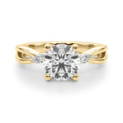 Resplendent Rd Center Mq Sides Round Diamond Engagement Ring in 10K/14K gold and platinum with certified lab-grown or natural diamonds