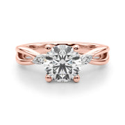 Resplendent Rd Center Mq Sides Round Diamond Engagement Ring in 10K/14K gold and platinum with certified lab-grown or natural diamonds