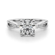 Resplendent Rd Center Mq Sides Round Diamond Engagement Ring in 10K/14K gold and platinum with certified lab-grown or natural diamonds