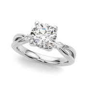 Resplendent Rd Center Mq Sides Round Diamond Engagement Ring in 10K/14K gold and platinum with certified lab-grown or natural diamonds