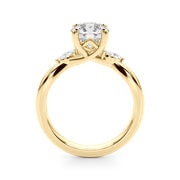 Resplendent Rd Center Mq Sides Round Diamond Engagement Ring in 10K/14K gold and platinum with certified lab-grown or natural diamonds
