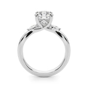 Resplendent Rd Center Mq Sides Round Diamond Engagement Ring in 10K/14K gold and platinum with certified lab-grown or natural diamonds