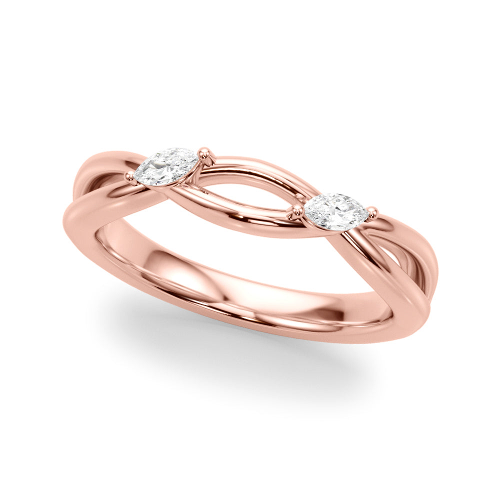Crossing Diamond Half Eternity Ring in Gold & Platinum