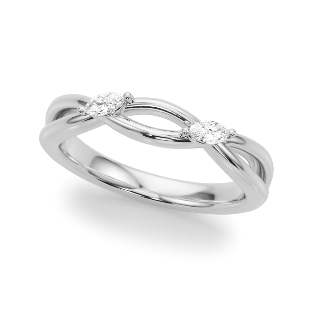 Crossing Diamond Half Eternity Ring in Gold & Platinum