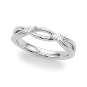 Crossing Diamond Half Eternity Ring in Gold & Platinum