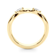 Crossing Diamond Half Eternity Ring in Gold & Platinum