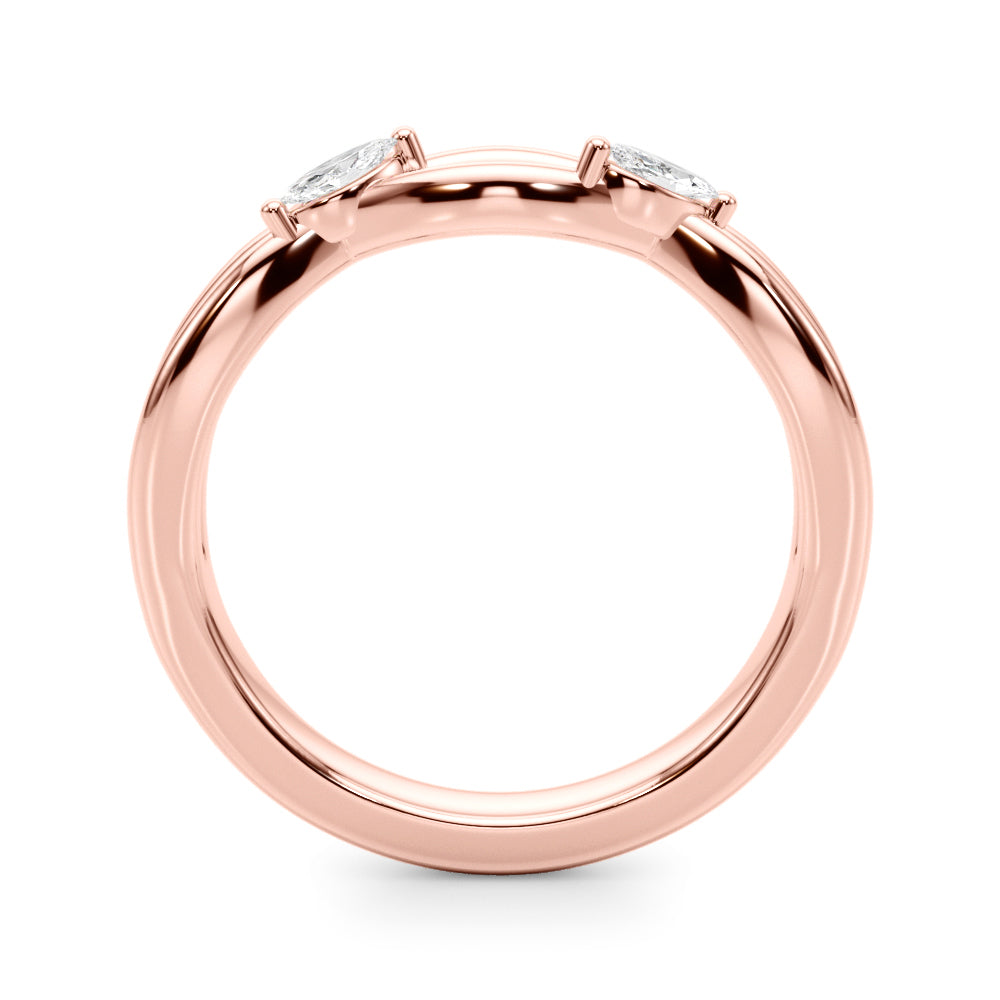 Crossing Diamond Half Eternity Ring in Gold & Platinum
