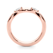Crossing Diamond Half Eternity Ring in Gold & Platinum