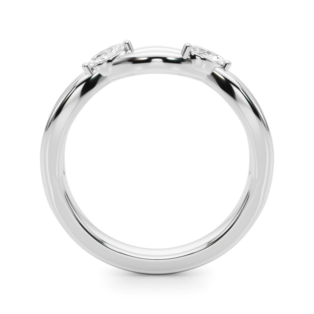 Crossing Diamond Half Eternity Ring in Gold & Platinum