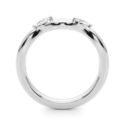 Crossing Diamond Half Eternity Ring in Gold & Platinum