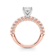 Cherished Sidestone Round Diamond Engagement Ring in 10K/14K gold and platinum with certified lab-grown or natural diamonds