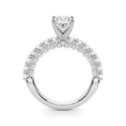 Cherished Sidestone Round Diamond Engagement Ring in 10K/14K gold and platinum with certified lab-grown or natural diamonds