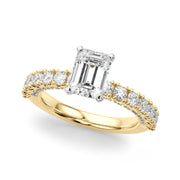 Cherished Sidestone Round Diamond Engagement Ring in 10K/14K gold and platinum with certified lab-grown or natural diamonds