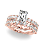 Cherished Sidestone Round Diamond Engagement Ring in 10K/14K gold and platinum with certified lab-grown or natural diamonds