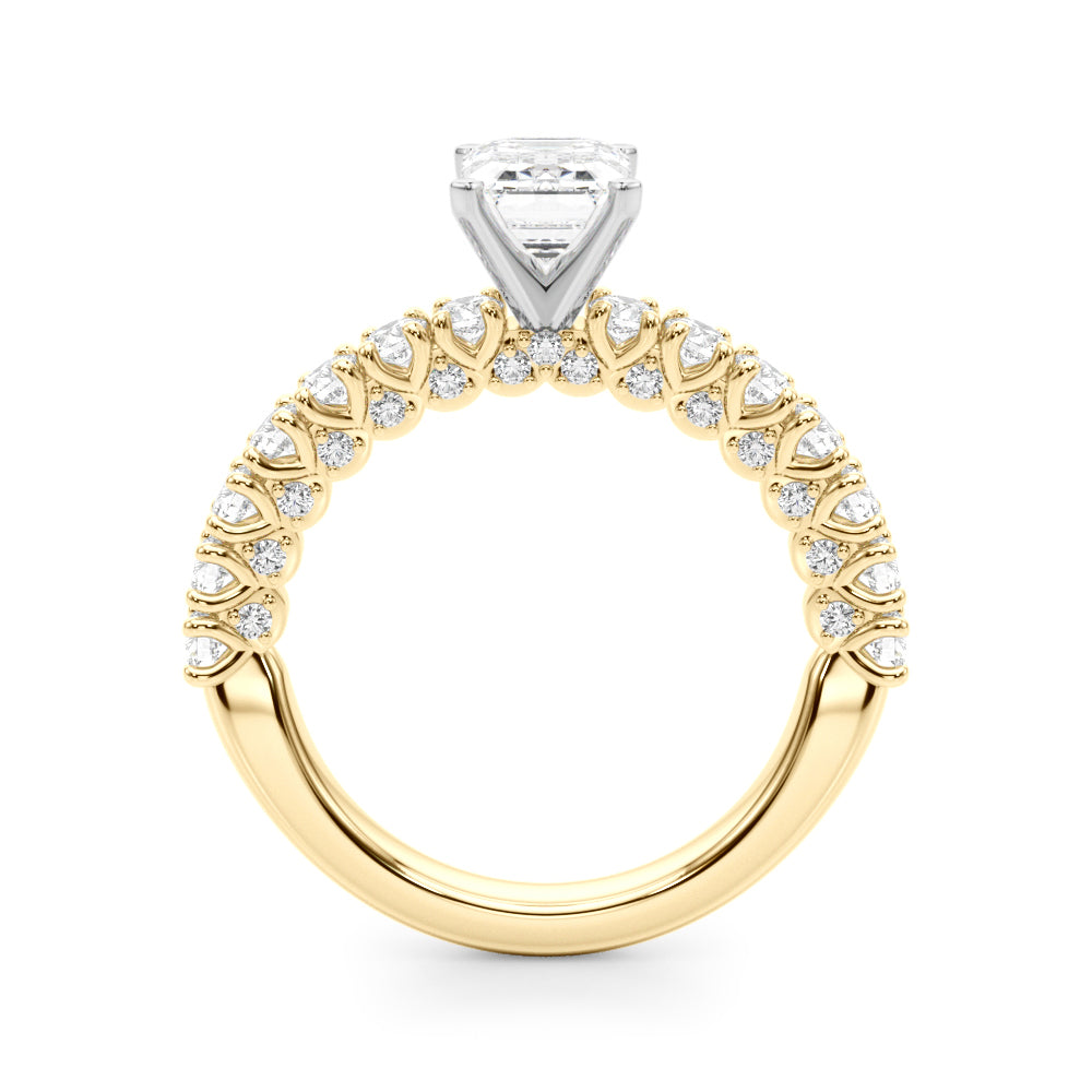 Cherished Sidestone Round Diamond Engagement Ring in 10K/14K gold and platinum with certified lab-grown or natural diamonds