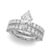 Cherished Sidestone Round Diamond Engagement Ring in 10K/14K gold and platinum with certified lab-grown or natural diamonds