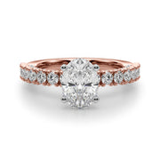 Cherished Sidestone Round Diamond Engagement Ring in 10K/14K gold and platinum with certified lab-grown or natural diamonds
