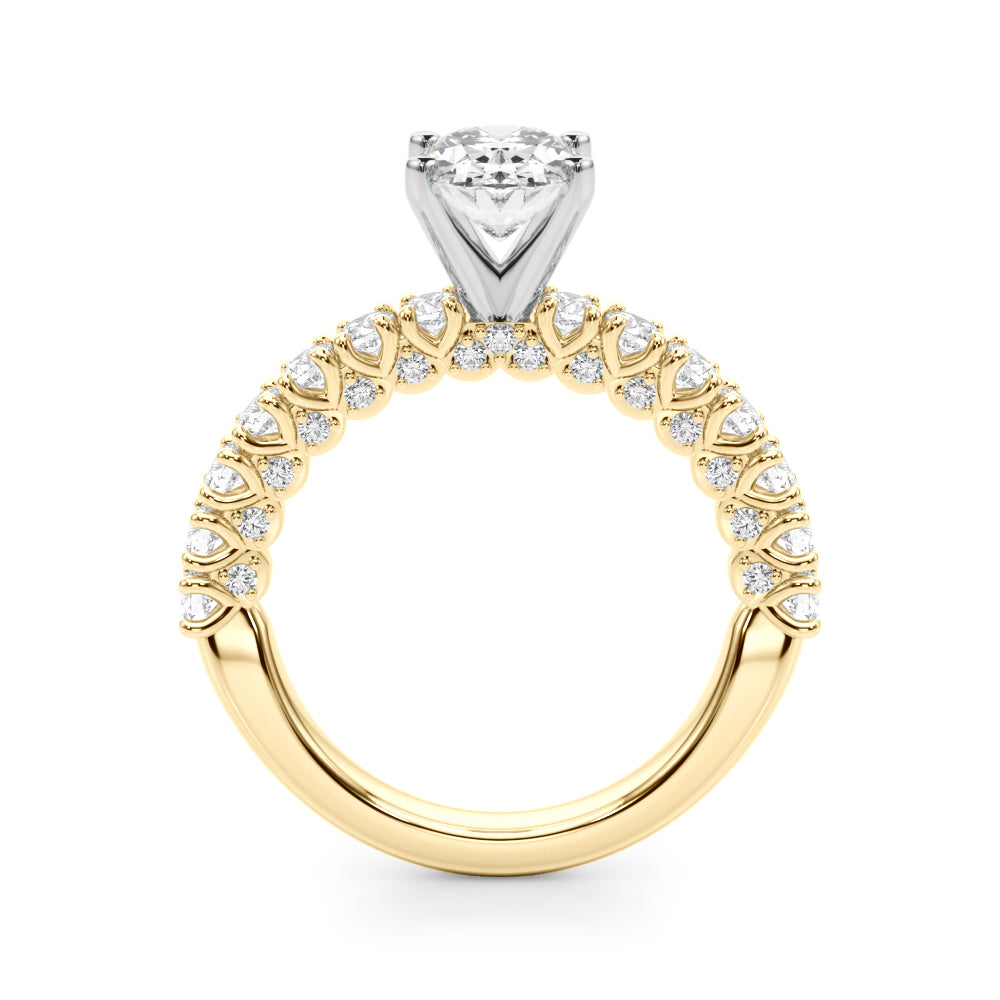 Cherished Sidestone Round Diamond Engagement Ring in 10K/14K gold and platinum with certified lab-grown or natural diamonds