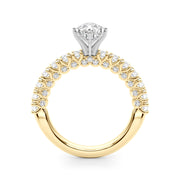 Cherished Sidestone Round Diamond Engagement Ring in 10K/14K gold and platinum with certified lab-grown or natural diamonds