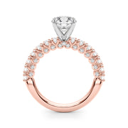 Cherished Sidestone Round Diamond Engagement Ring in 10K/14K gold and platinum with certified lab-grown or natural diamonds