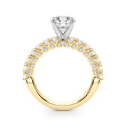 Cherished Sidestone Round Diamond Engagement Ring in 10K/14K gold and platinum with certified lab-grown or natural diamonds
