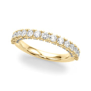 Classic Half Round Diamond Gold Half Eternity Ring in 10K/14K gold and platinum with certified lab-grown or natural diamonds