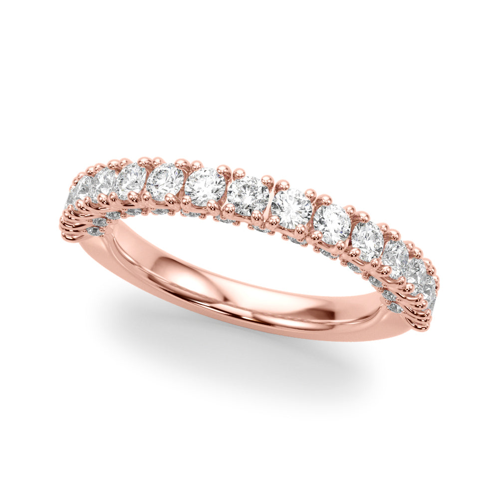 Classic Half Round Diamond Gold Half Eternity Ring in Gold & Platinum
