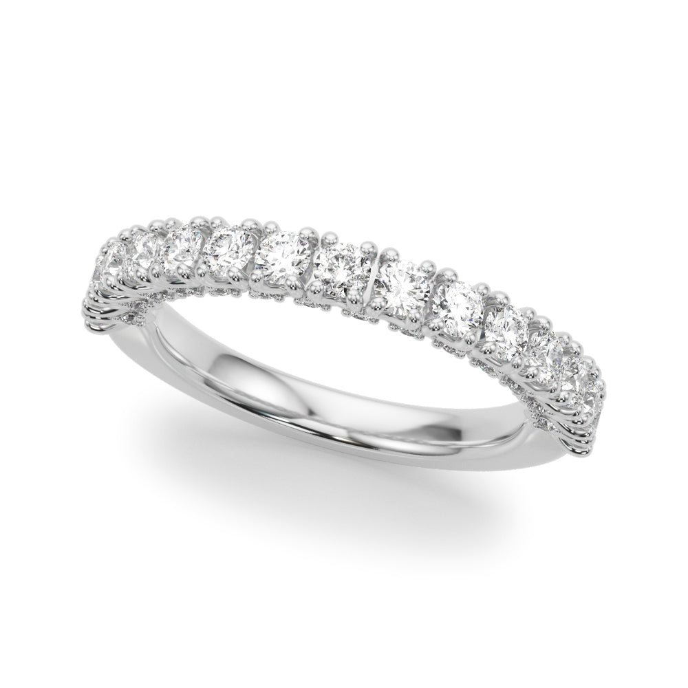 Classic Half Round Diamond Gold Half Eternity Ring in Gold & Platinum