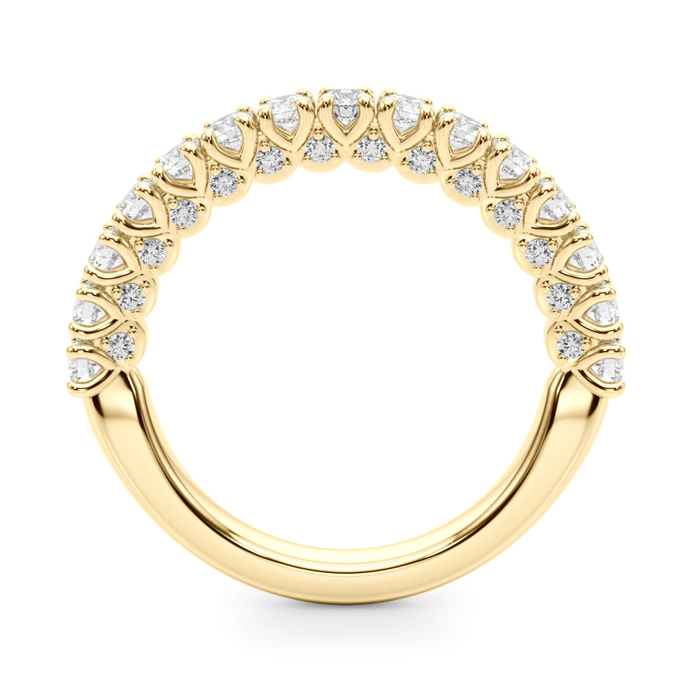 Classic Half Round Diamond Gold Half Eternity Ring in Gold & Platinum