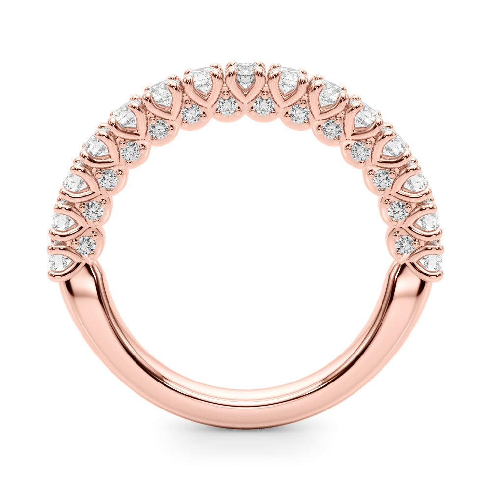 Classic Half Round Diamond Gold Half Eternity Ring in Gold & Platinum
