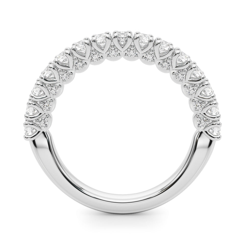 Classic Half Round Diamond Gold Half Eternity Ring in Gold & Platinum