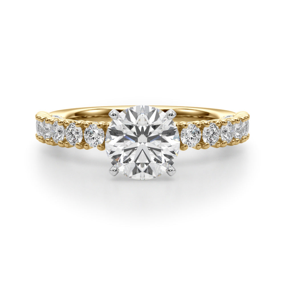 Classic Half Round Diamond Gold Half Eternity Ring in Gold & Platinum