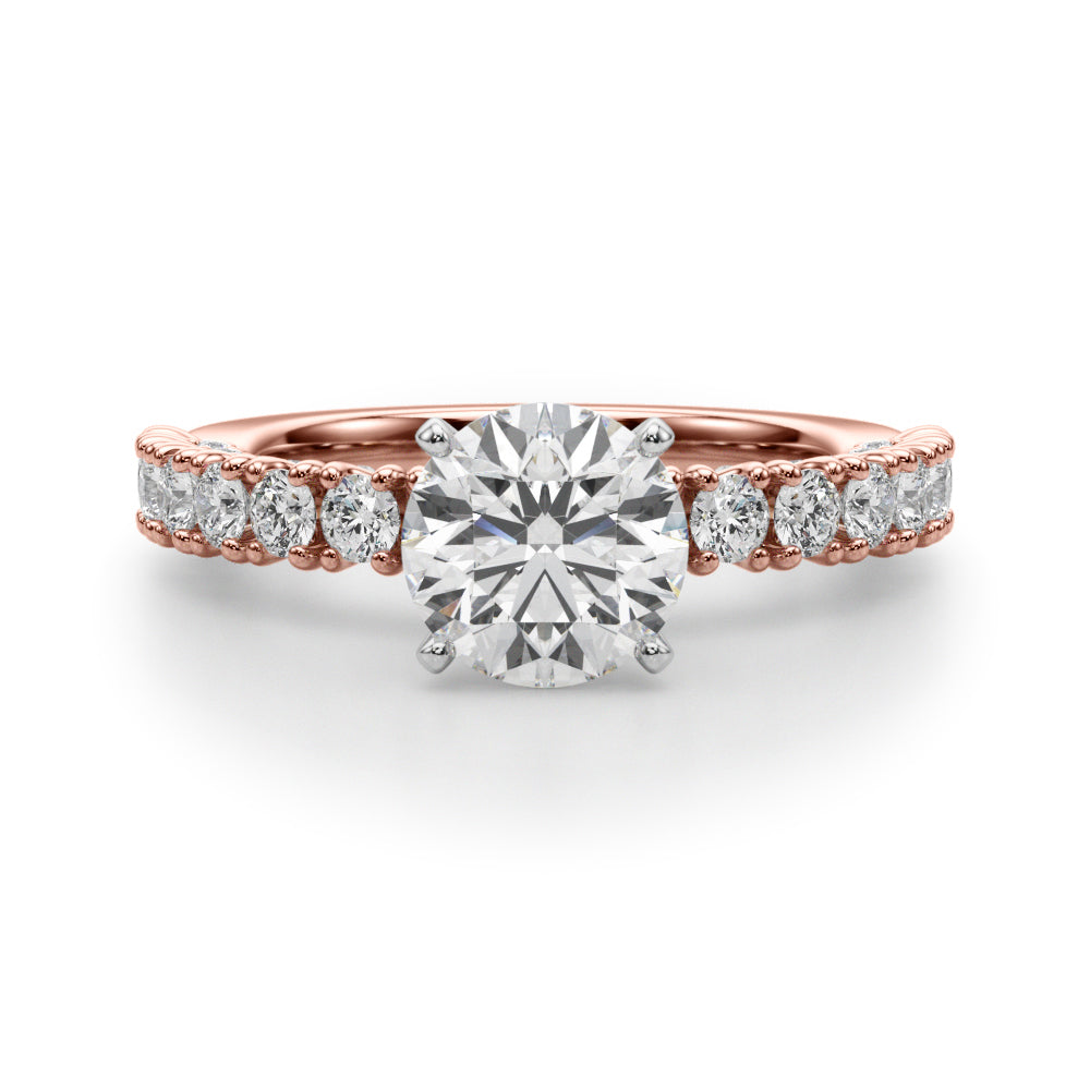 Classic Half Round Diamond Gold Half Eternity Ring in Gold & Platinum