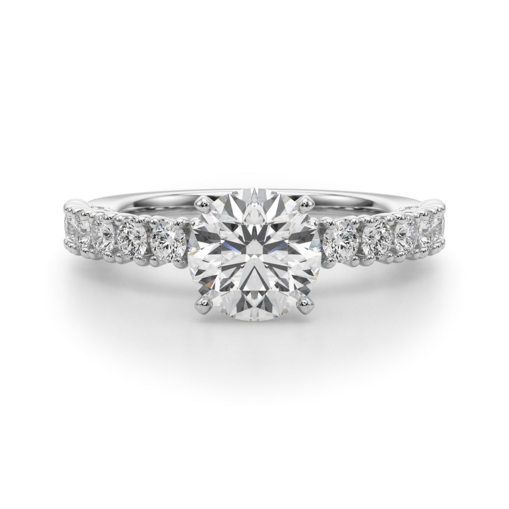 Classic Half Round Diamond Gold Half Eternity Ring in Gold & Platinum