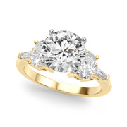 Iconic Tapered Baguette Sides Oval Diamond Engagement Ring in 10K/14K gold and platinum with certified lab-grown or natural diamonds