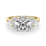 Iconic Tapered Baguette Sides Oval Diamond Engagement Ring in 10K/14K gold and platinum with certified lab-grown or natural diamonds