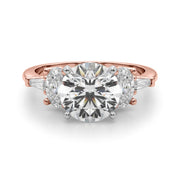 Iconic Tapered Baguette Sides Oval Diamond Engagement Ring in 10K/14K gold and platinum with certified lab-grown or natural diamonds