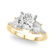 Iconic Tapered Baguette Sides Oval Diamond Engagement Ring in 10K/14K gold and platinum with certified lab-grown or natural diamonds