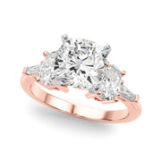 Iconic Tapered Baguette Sides Oval Diamond Engagement Ring in 10K/14K gold and platinum with certified lab-grown or natural diamonds