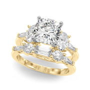 Iconic Tapered Baguette Sides Oval Diamond Engagement Ring in 10K/14K gold and platinum with certified lab-grown or natural diamonds