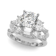 Iconic Tapered Baguette Sides Oval Diamond Engagement Ring in 10K/14K gold and platinum with certified lab-grown or natural diamonds