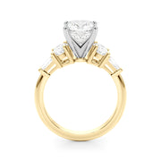 Iconic Tapered Baguette Sides Oval Diamond Engagement Ring in 10K/14K gold and platinum with certified lab-grown or natural diamonds