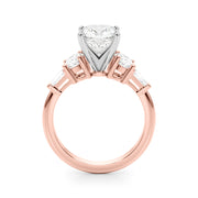 Iconic Tapered Baguette Sides Oval Diamond Engagement Ring in 10K/14K gold and platinum with certified lab-grown or natural diamonds