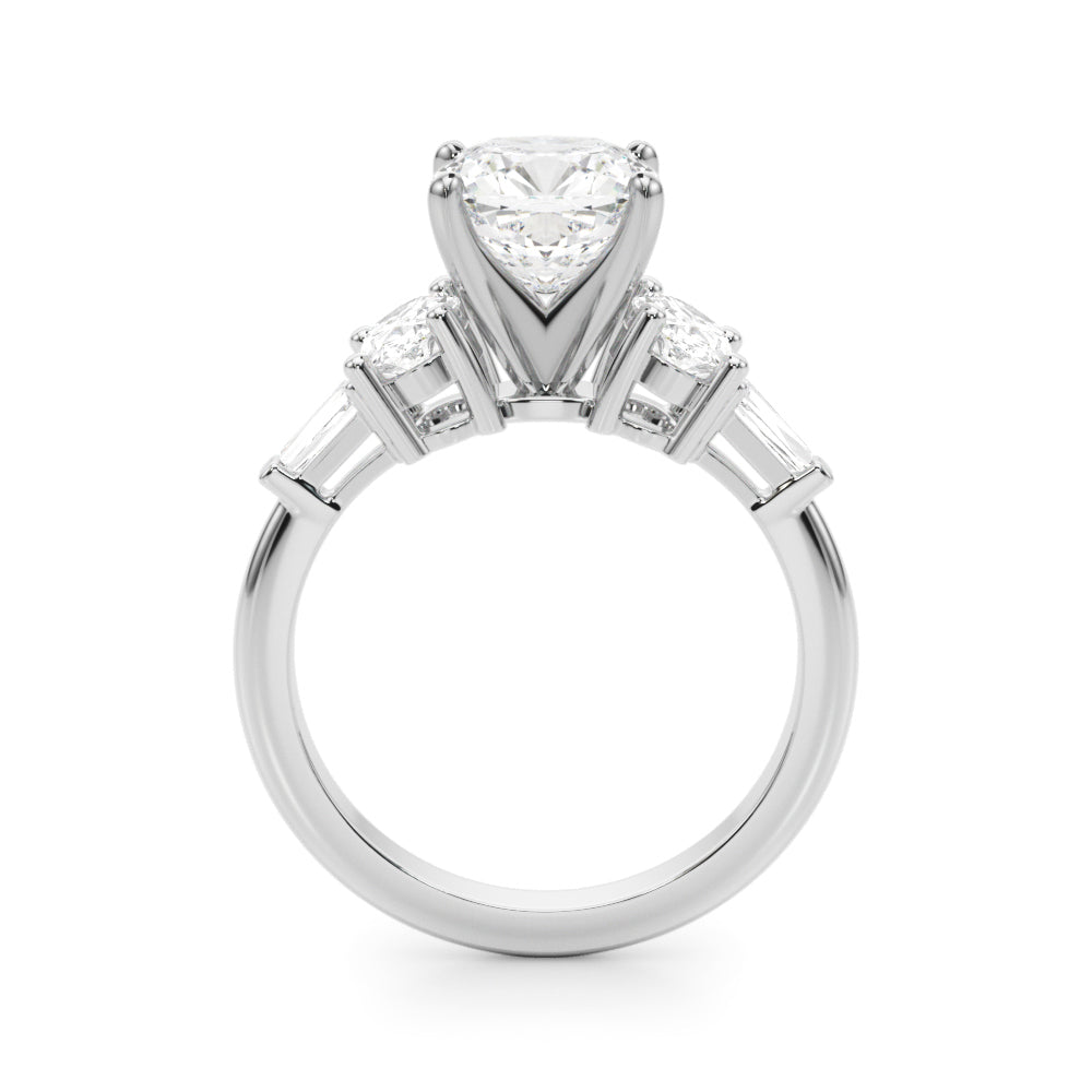 Iconic Tapered Baguette Sides Oval Diamond Engagement Ring in 10K/14K gold and platinum with certified lab-grown or natural diamonds