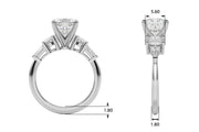 Iconic Tapered Baguette Sides Oval Diamond Engagement Ring in 10K/14K gold and platinum with certified lab-grown or natural diamonds